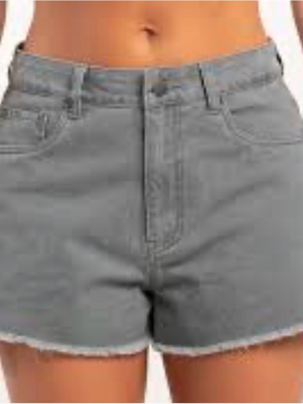 refuge denim vintage Rigid Chelsea Gray High-Rise Frayed Hem Shorts Junior 9